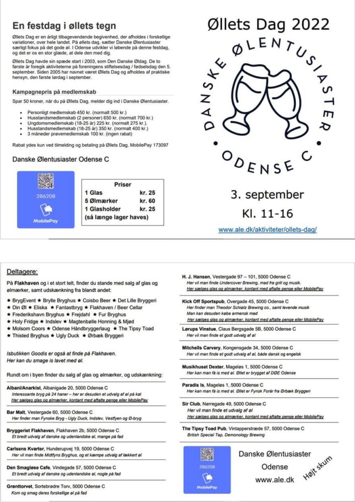 Øllets dag Odense 2022 oversigt